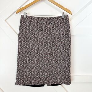 KARL LAGERFELD PARIS Tweed Pencil Skirt, Black, White & Pink, Size 6